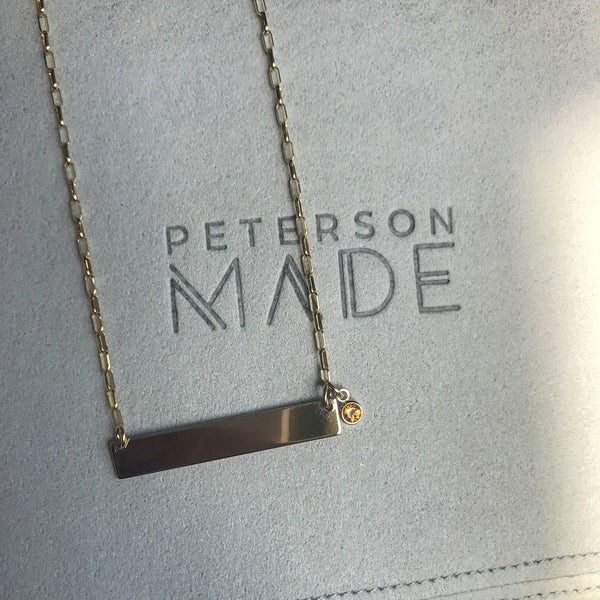Modern Bar Necklace Gold Peterson MADE - Main Image