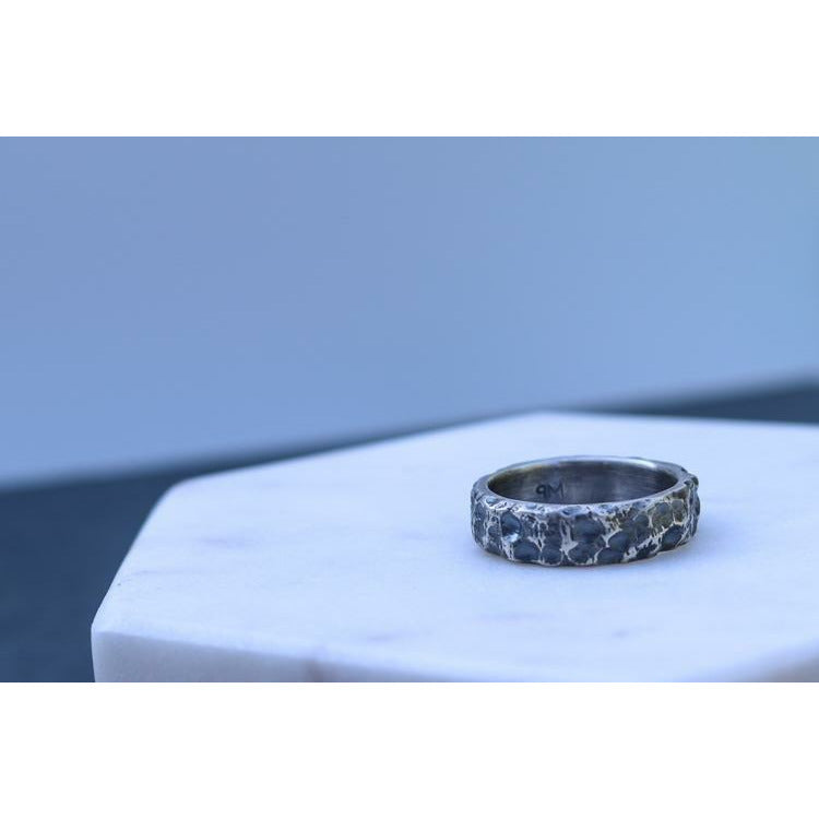 Rugged Terrain. Sterling Silver Men's Ring. - Peterson MADE