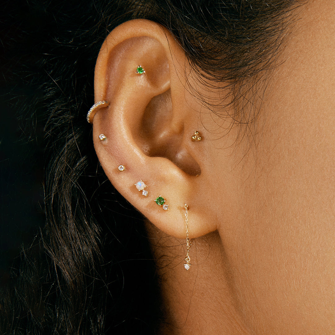 Ear Party. Piercing Jewelry for lobes or cartilage piercings. 14k Gold. Titanium. Diamonds. Peterson MADE. 