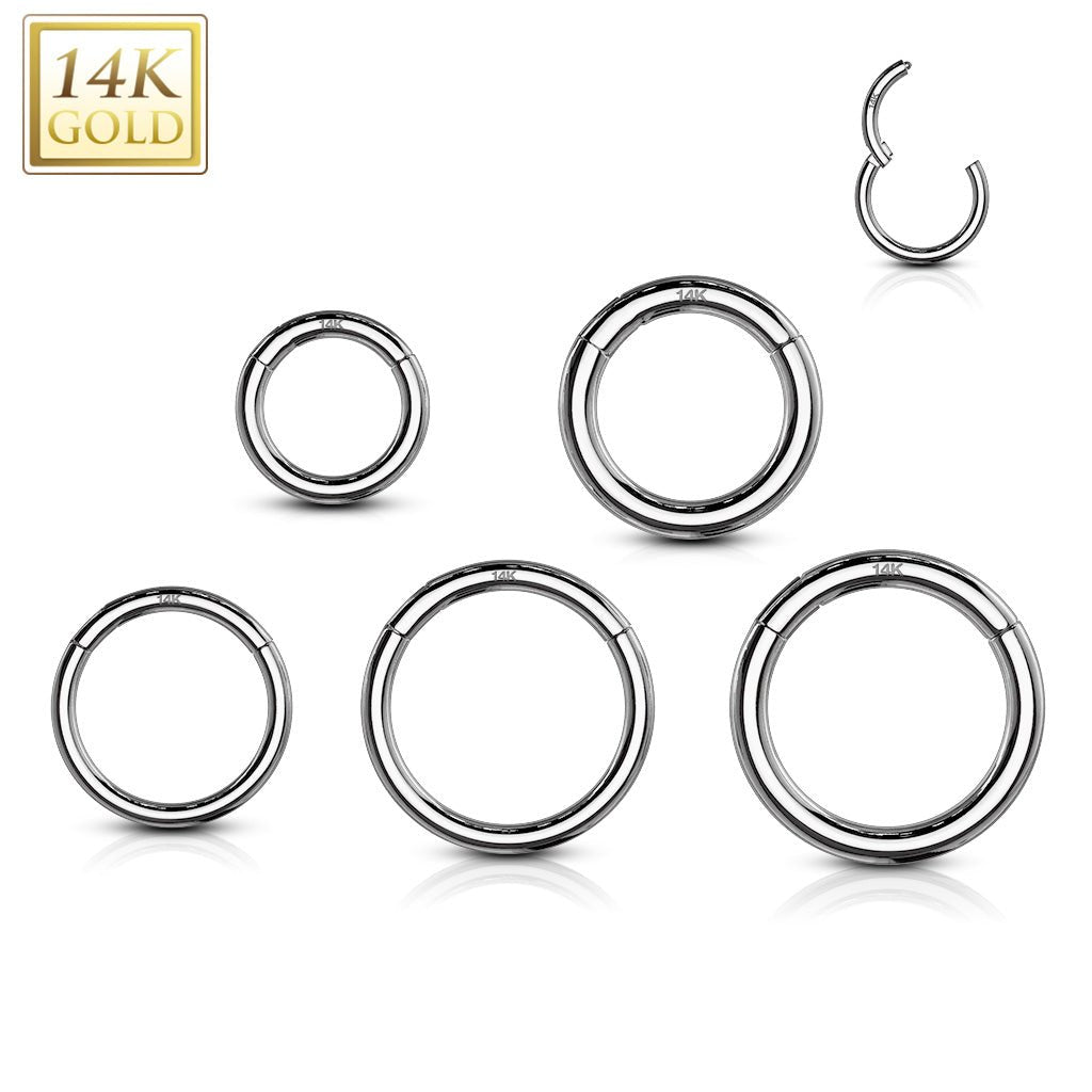 14k Classic Hinged Hoop Earring - Peterson MADE