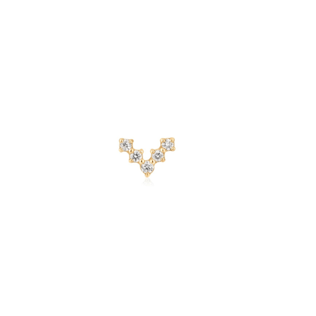 14k Diamond Chevron Threadless Top - Peterson MADE