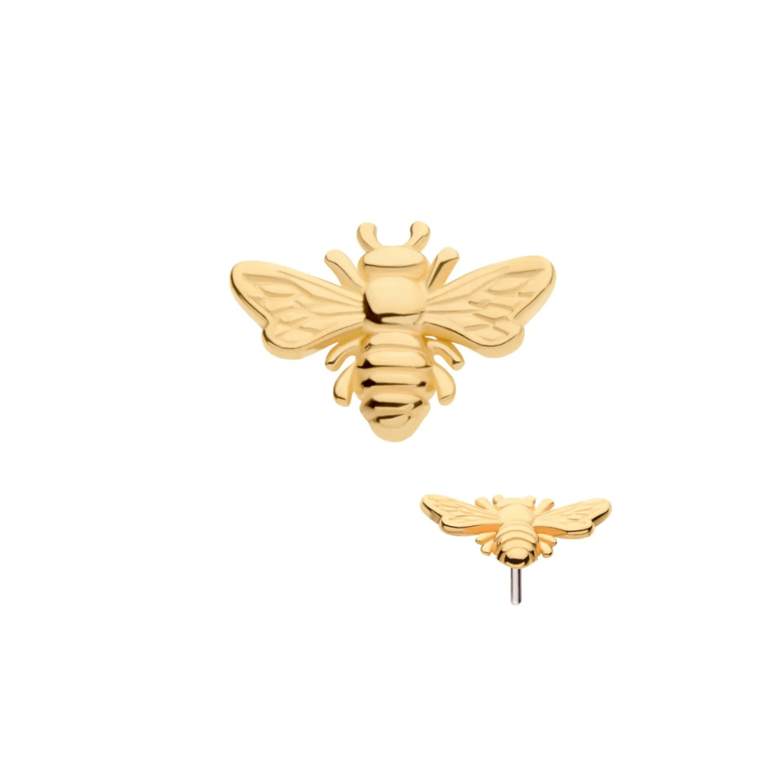 14k Honey Bee Threadless Top - Peterson MADE