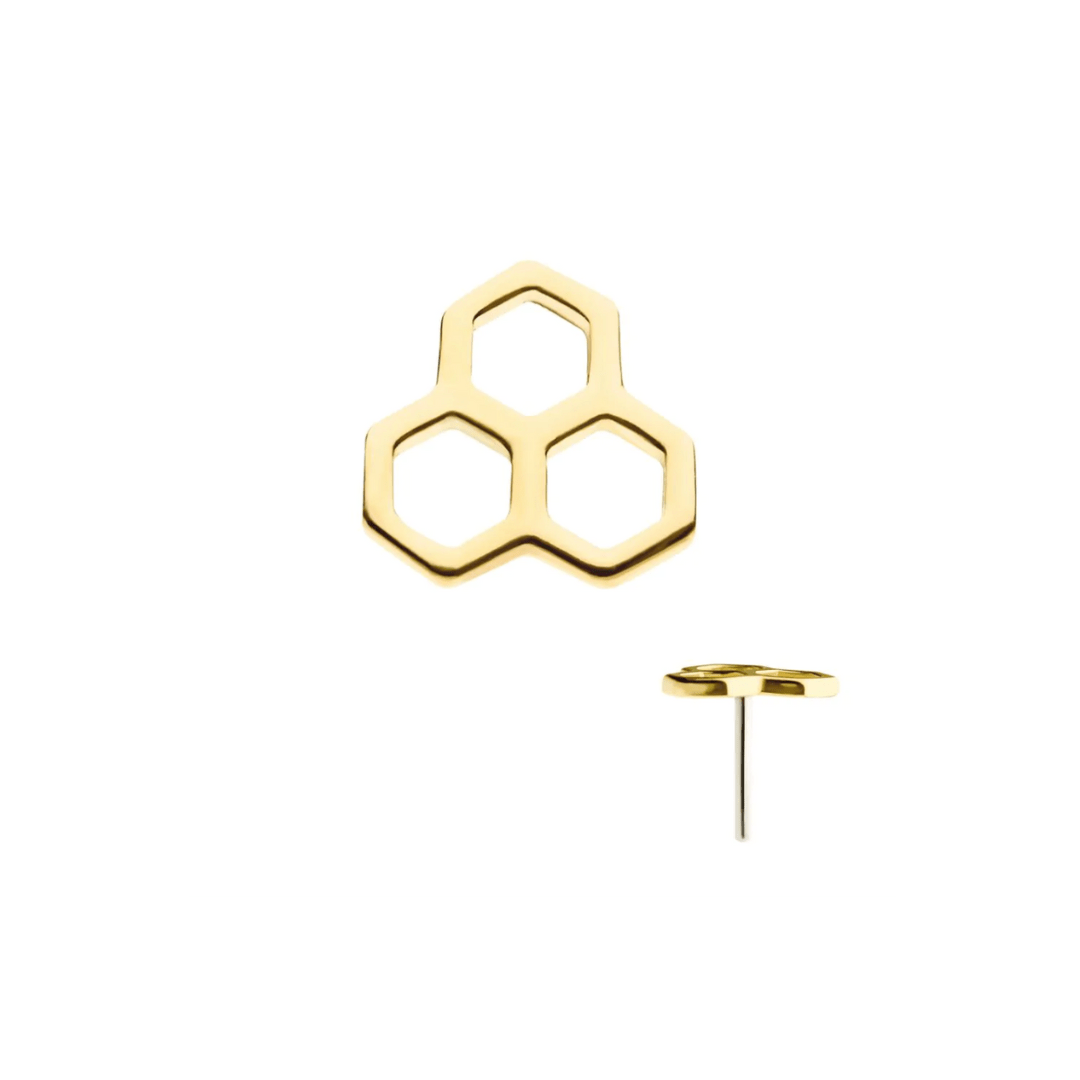 14k Honeycomb Threadless Top - Peterson MADE