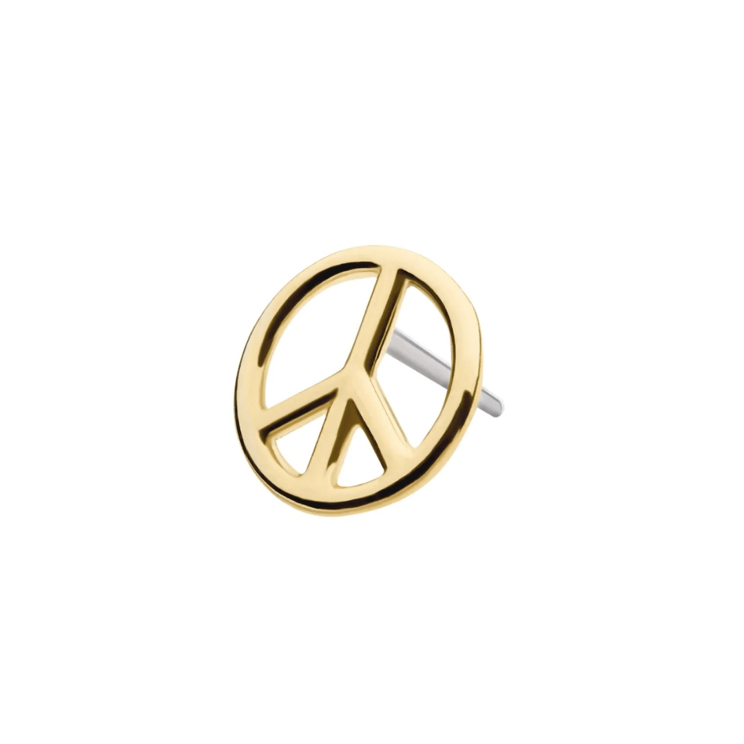 14k Peace Sign Threadless Top - Peterson MADE