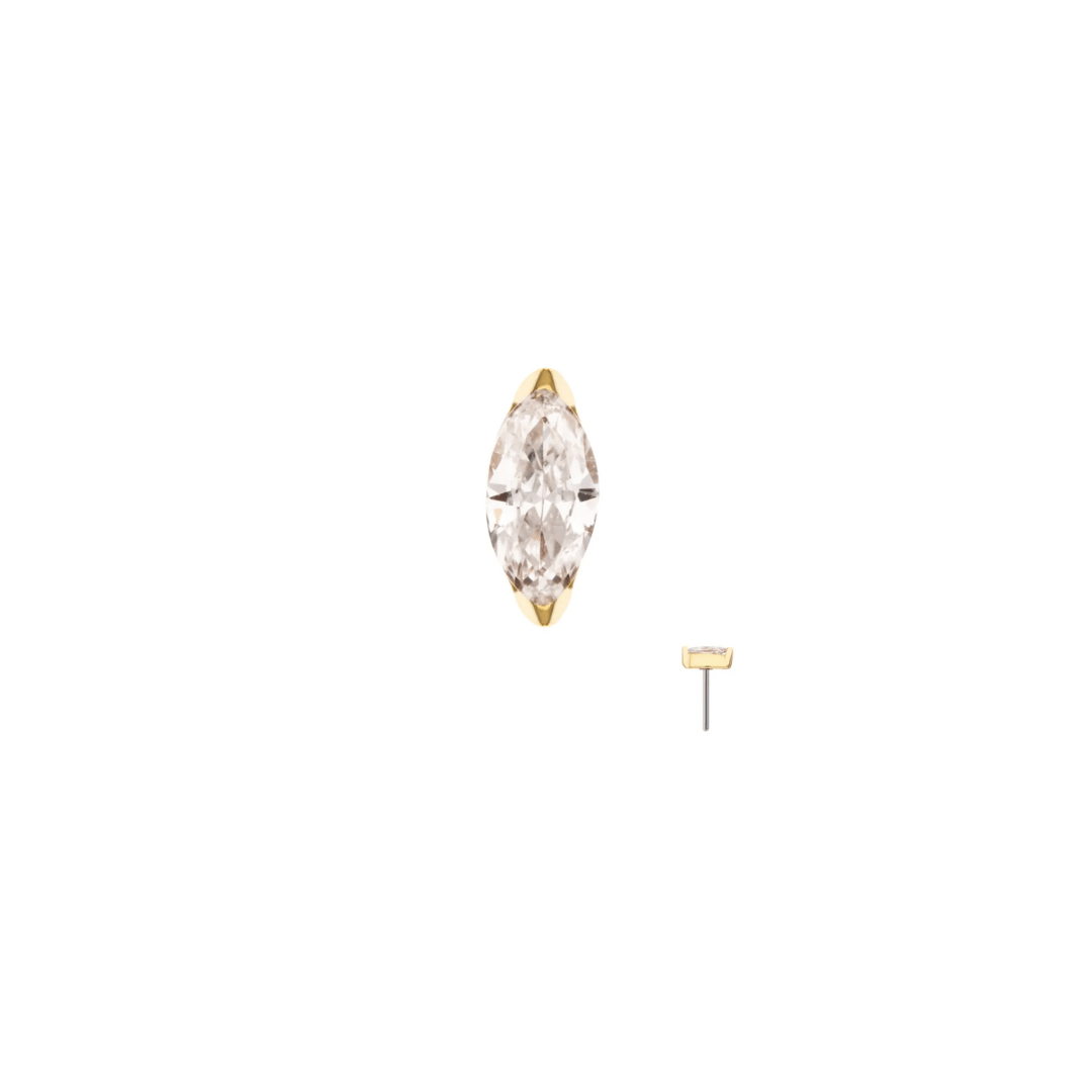 14k Prong Set Marquise Lab Grown Diamond Threadless Top - Peterson MADE