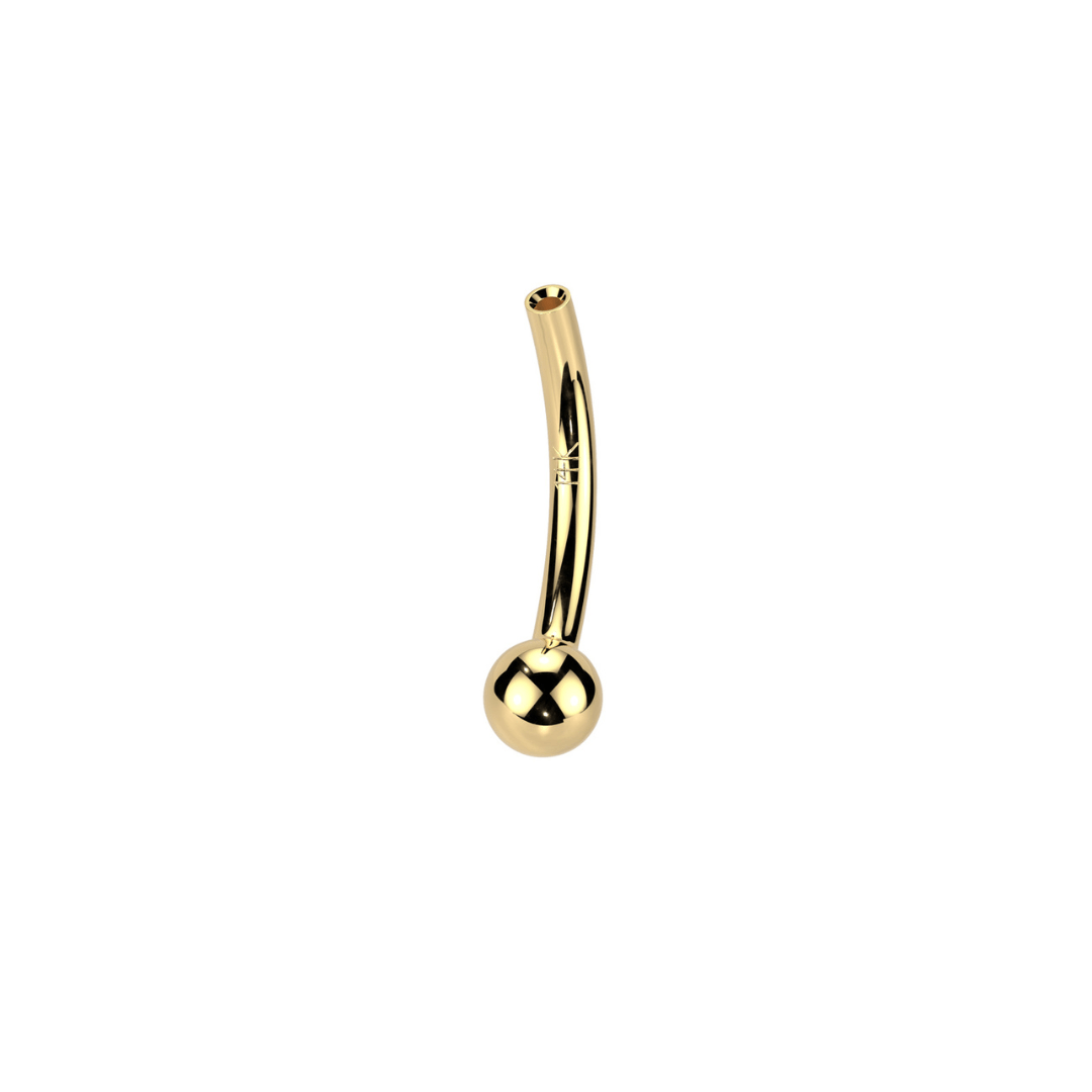 14K Threadless Curved Barbell - Peterson MADE