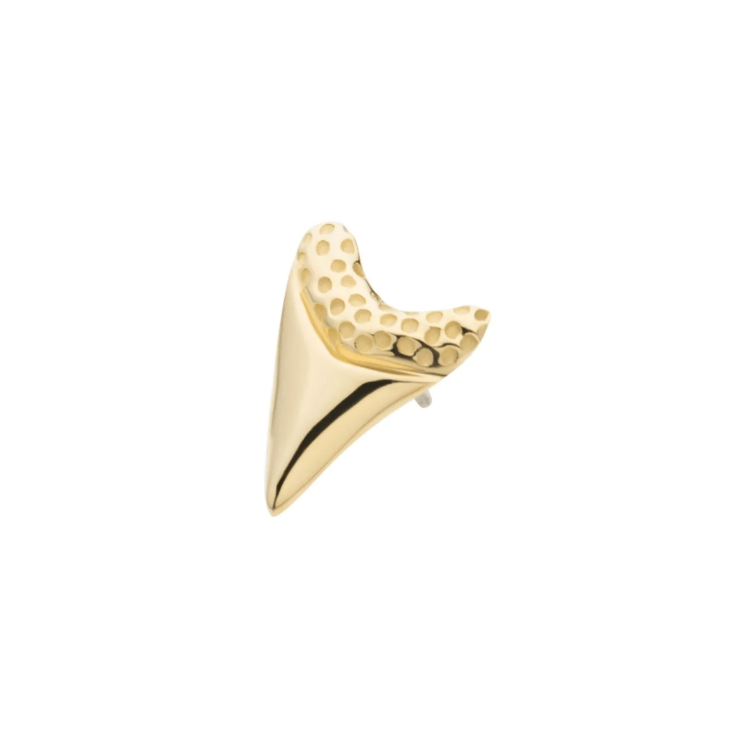 14k Tiny Sharks Tooth Threadless Top - Peterson MADE