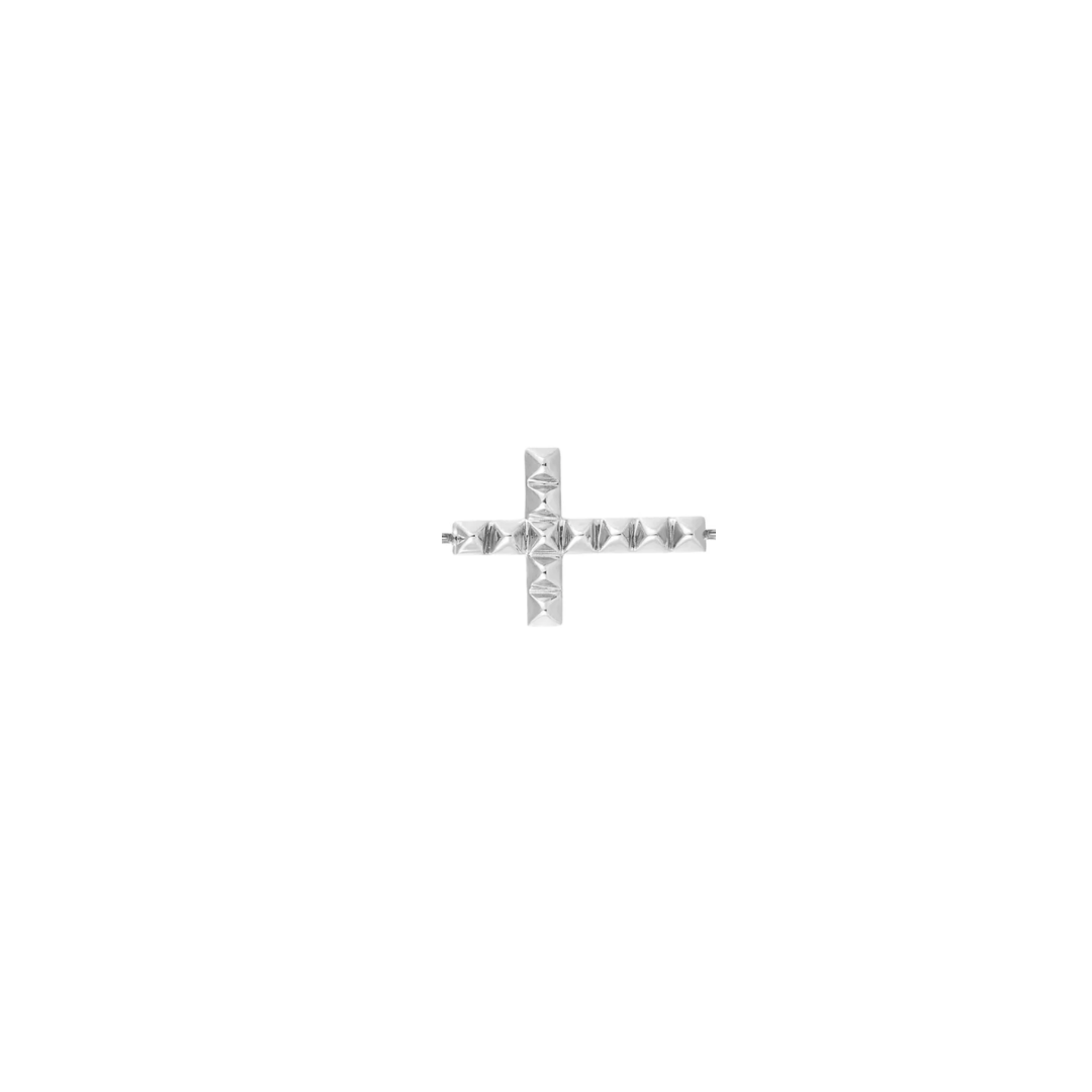 14k WG Modern Cross Center Link charm shown on a white background. 