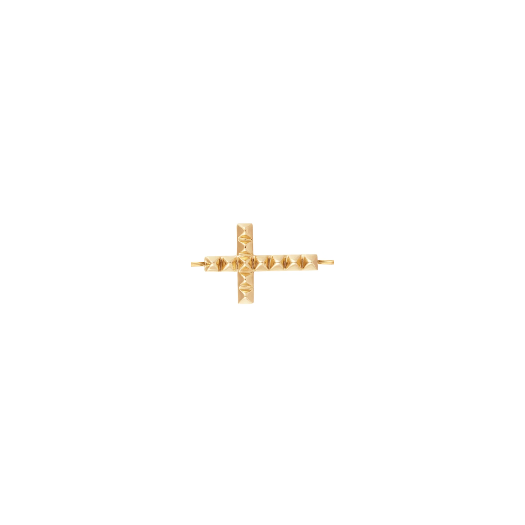 14k YG Modern Cross Center Link charm shown on a white background. 