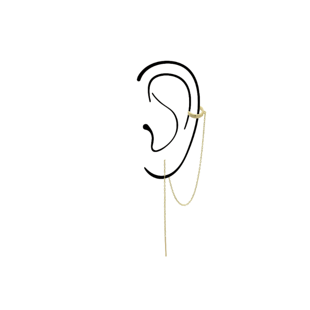 8.5mm Ear Cuff &amp; Threader Chain - Peterson MADE