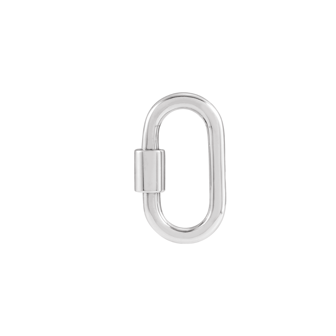 Carabiner Clasp / Link- Sterling silver - Peterson MADE. Shown with screw closure closed.