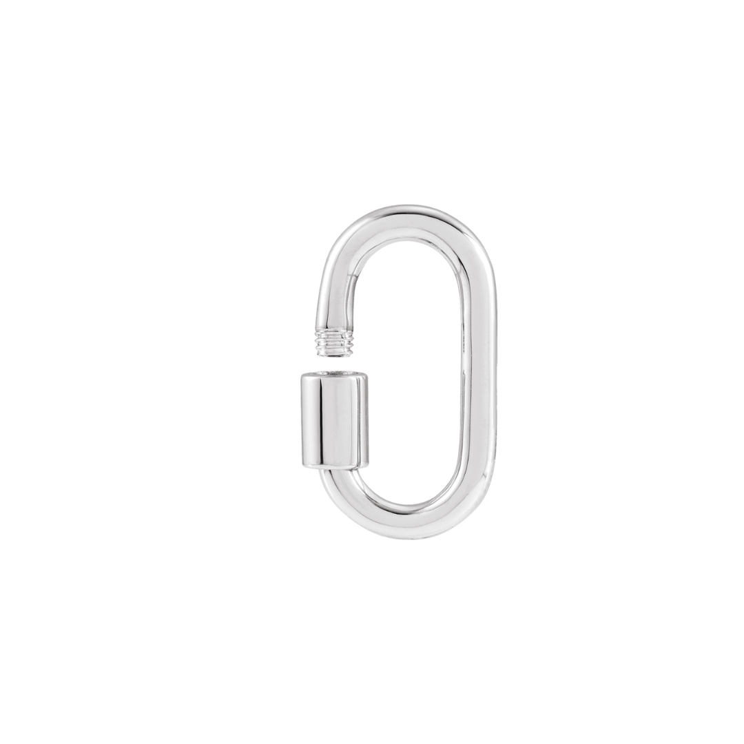 Carabiner Clasp / Link- Sterling silver - Peterson MADE. Shown with screw closure open. 