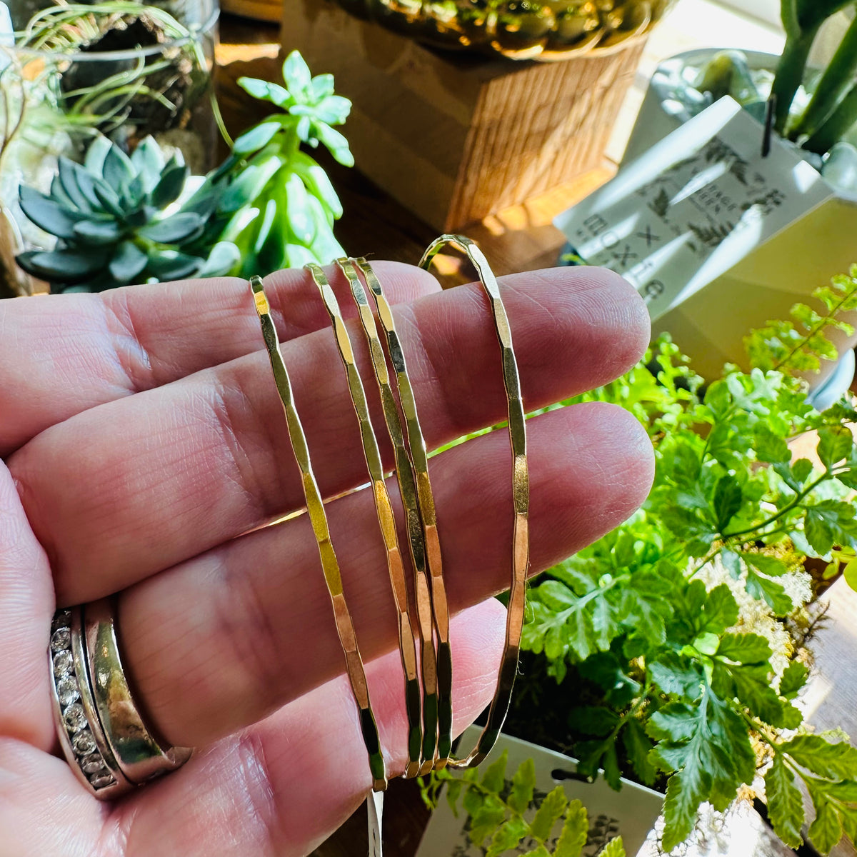 Hammered Bangles.  Gold or Silver. Peterson MADE