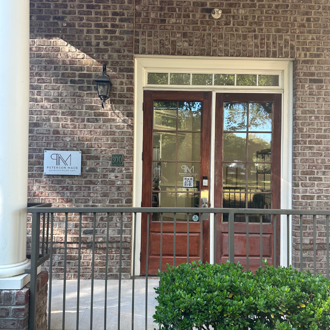 Peterson MADE's Studio W. Charles St Matthews NC - exterior photo showing signage and entry. 