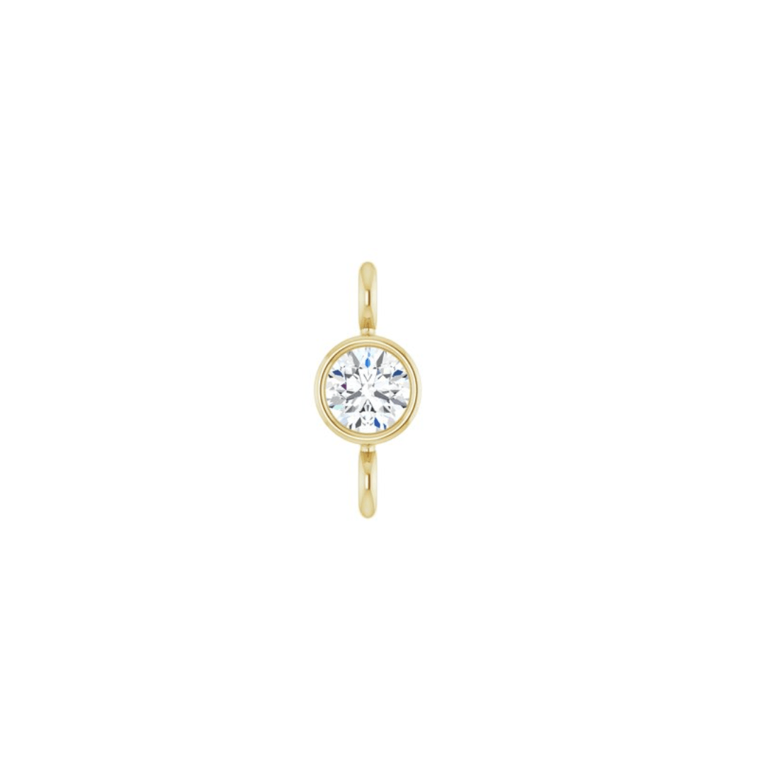 Diamond Round Bezel Center Charm Link - Peterson MADE
