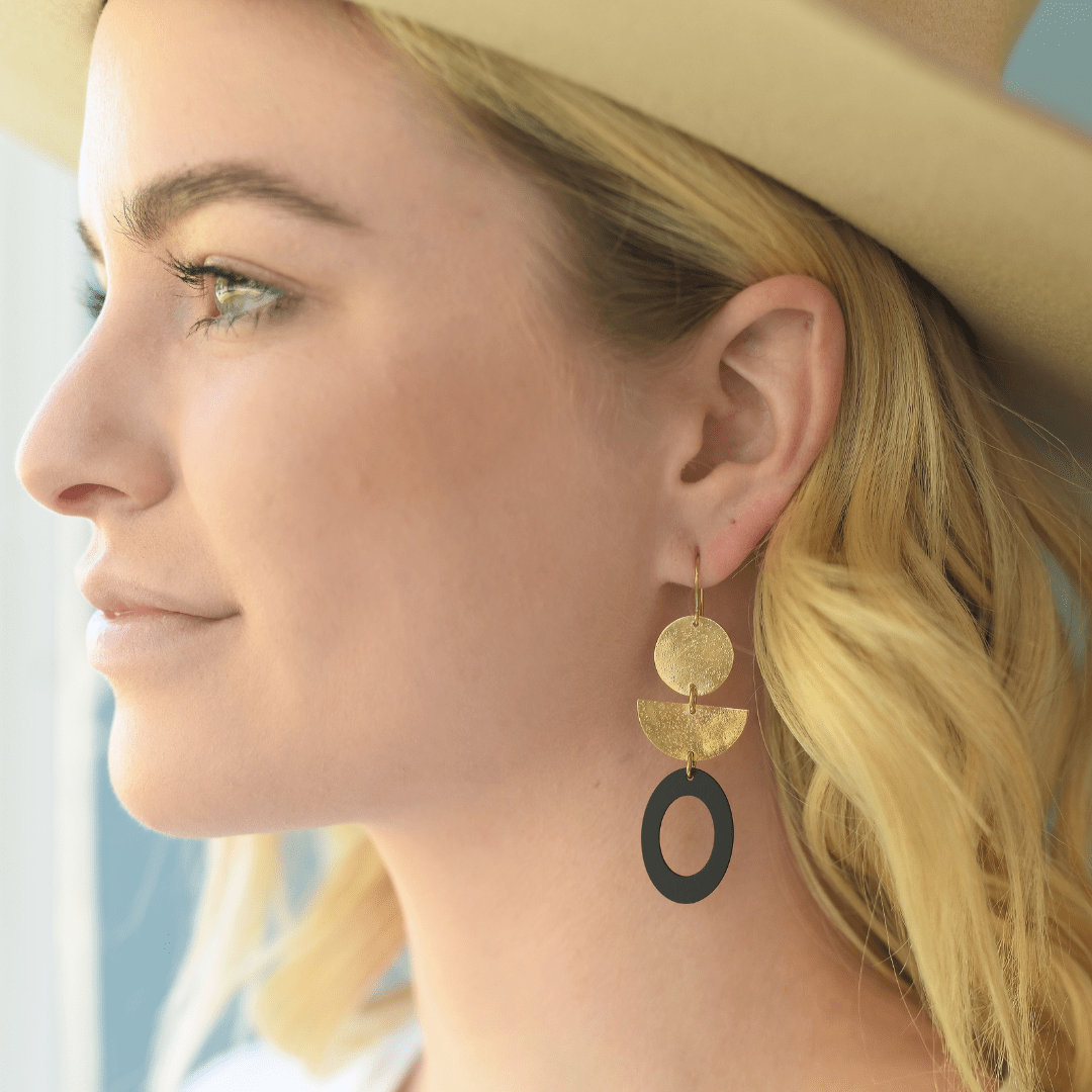 Gold Geometric Statement Earrings - Peterson MADE