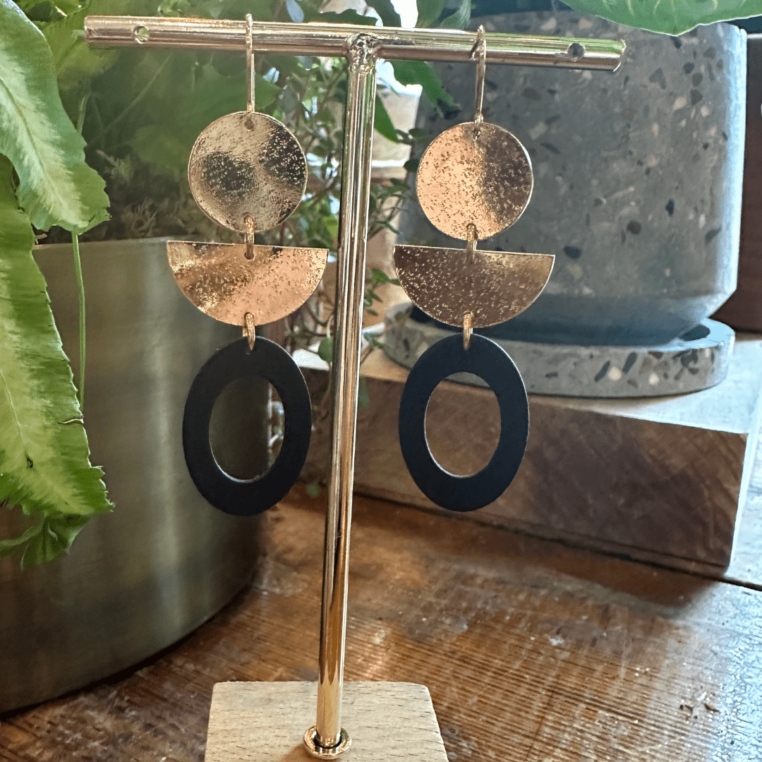 Gold Geometric Statement Earrings - Peterson MADE