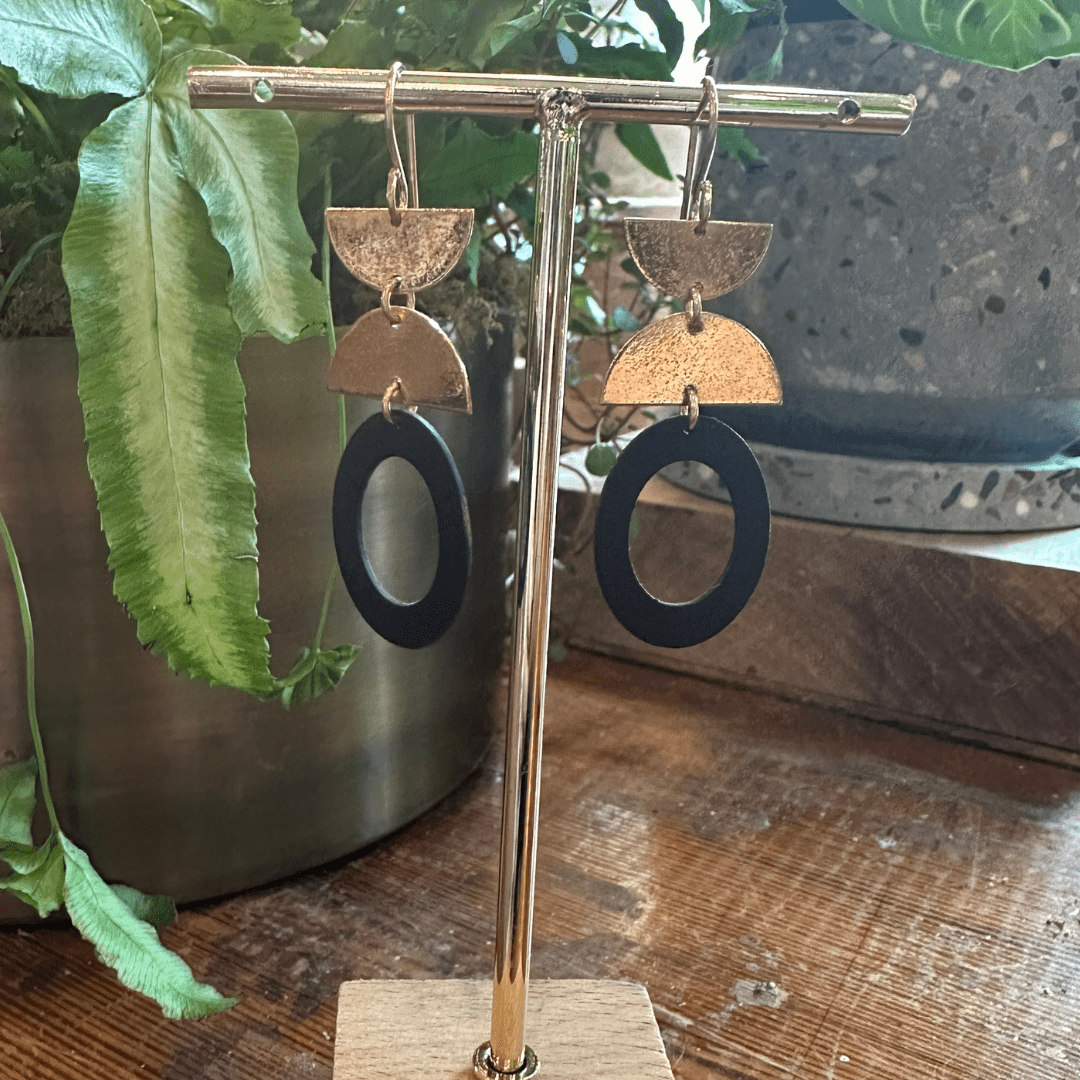 Gold Geometric Statement Earrings - Peterson MADE