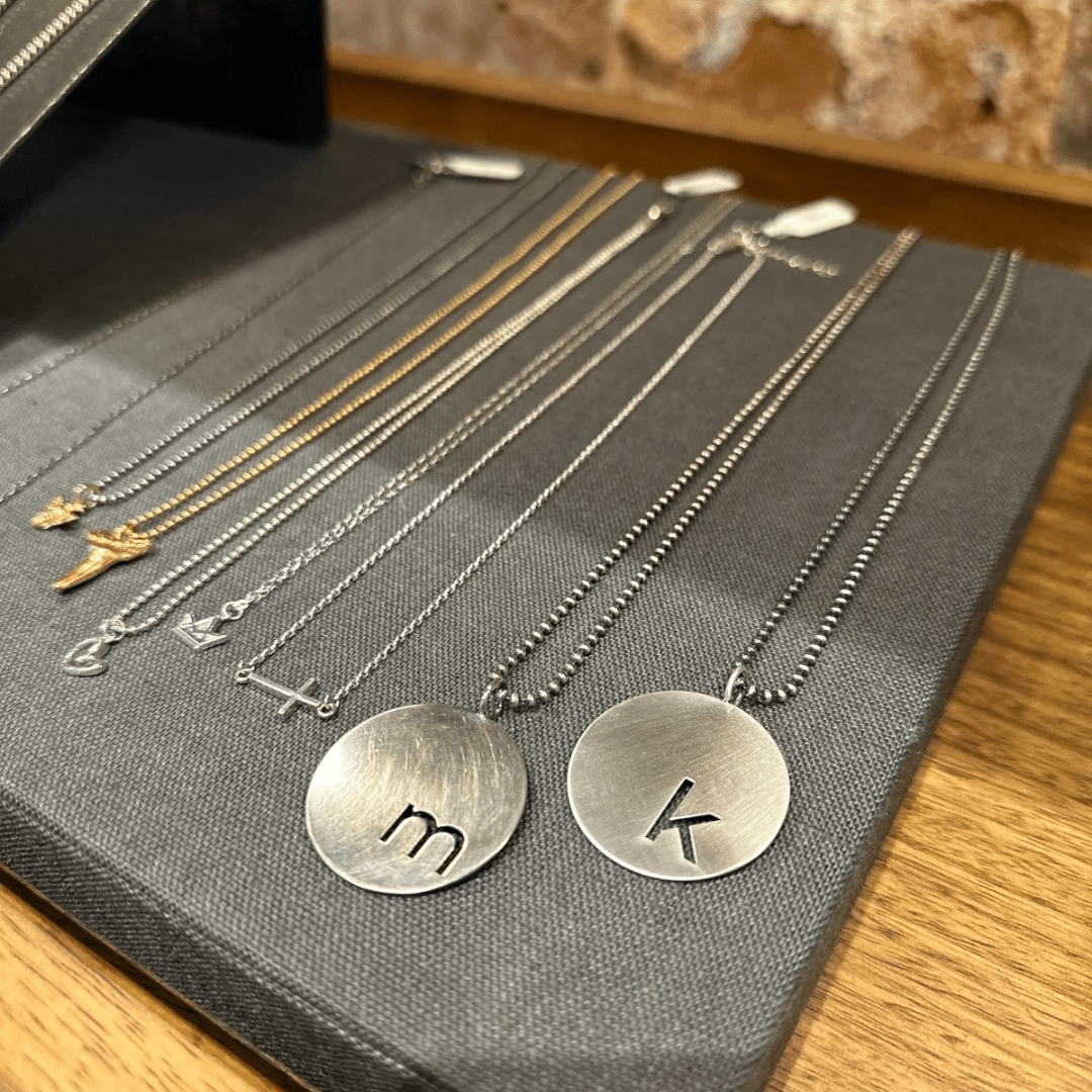 Modern Initial Medallion Pendant / Necklace - Peterson MADE