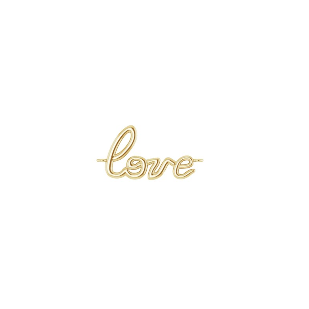 Script Love Center Charm Link - Peterson MADE