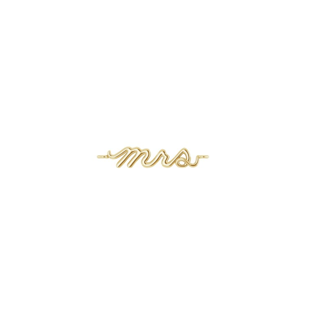 Script Mrs Center Charm Link - Peterson MADE