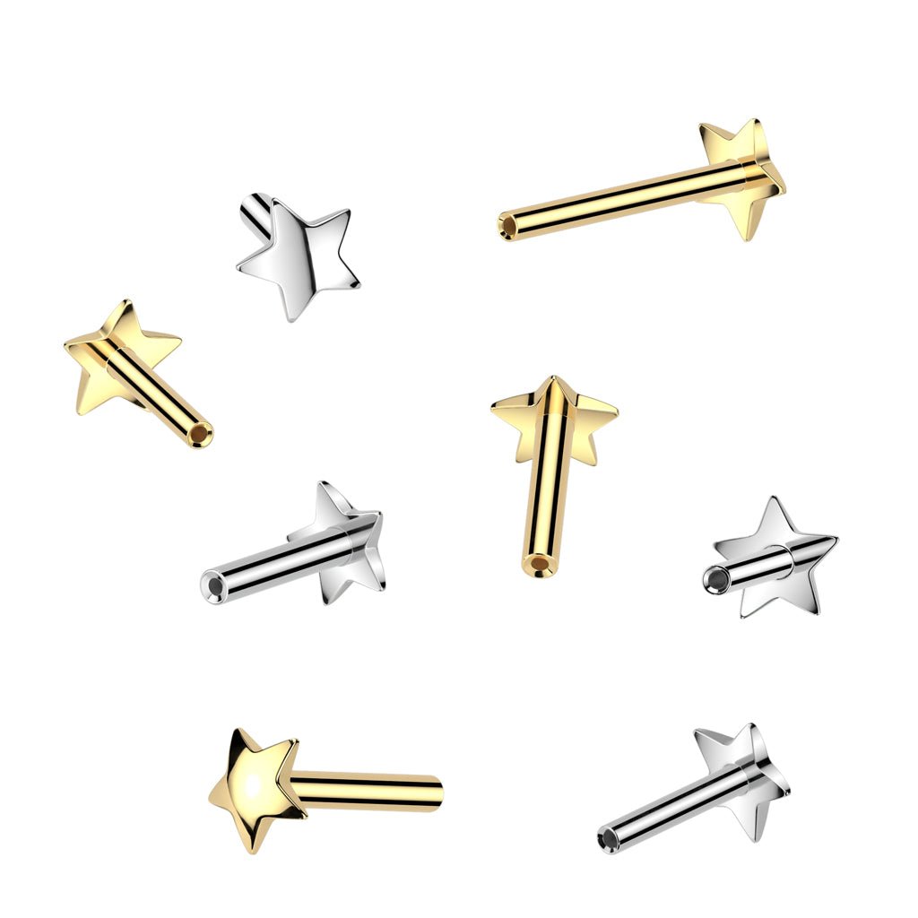 Star Shaped Flatback Labret - Titanium Threadless - Peterson MADE