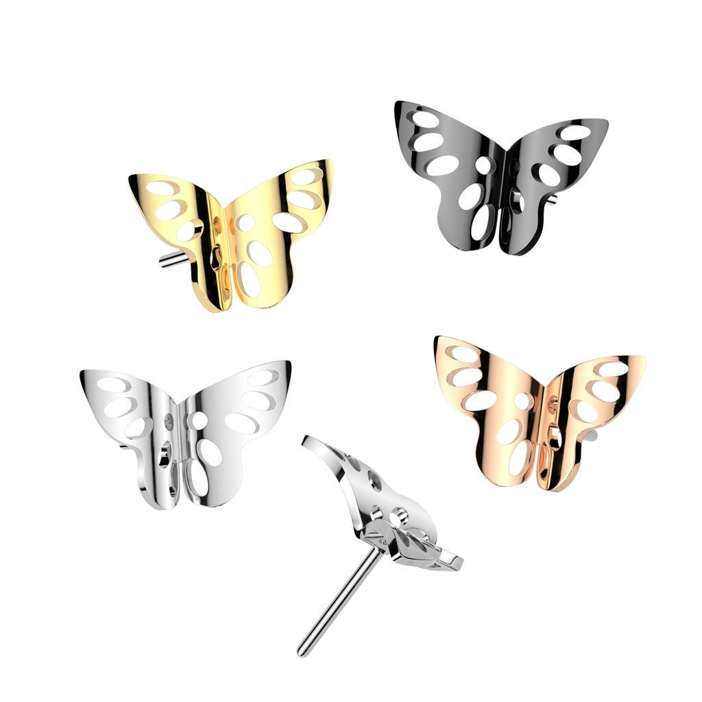 Titanium Butterfly Threadless Piercing Top - Peterson MADE