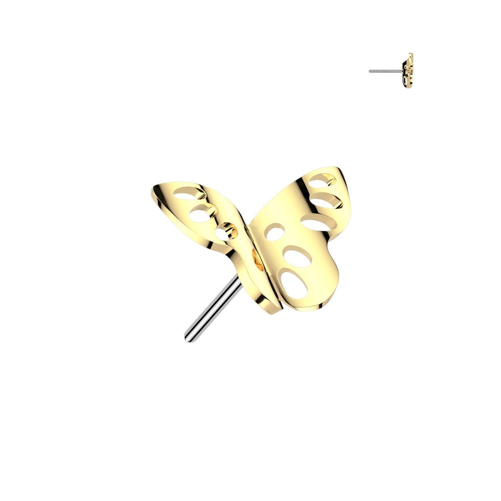 Titanium Butterfly Threadless Piercing Top - Peterson MADE