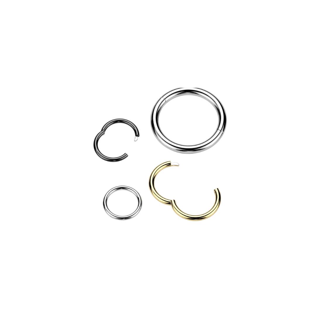 Titanium Hinged Hoop - Half Closure - Segment Ring - Peterson MADE