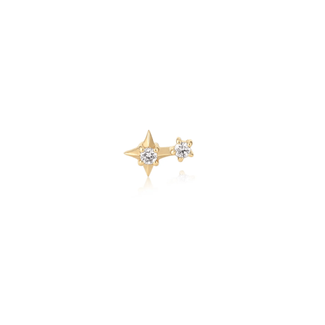 14k Double Diamond Starburst Threadless Top - Peterson MADE