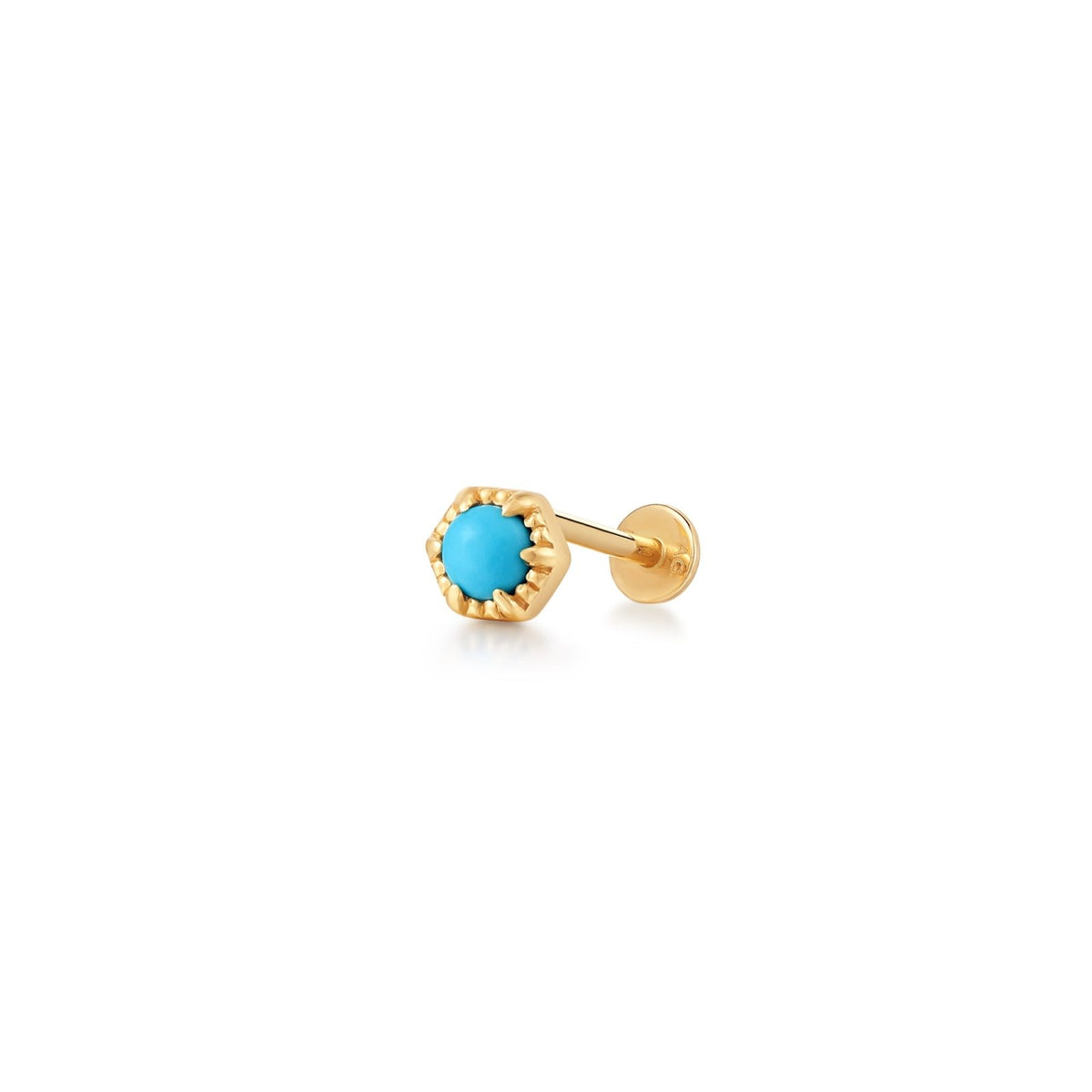 Turquoise Solitaire Single Piercing Earring - Peterson MADE