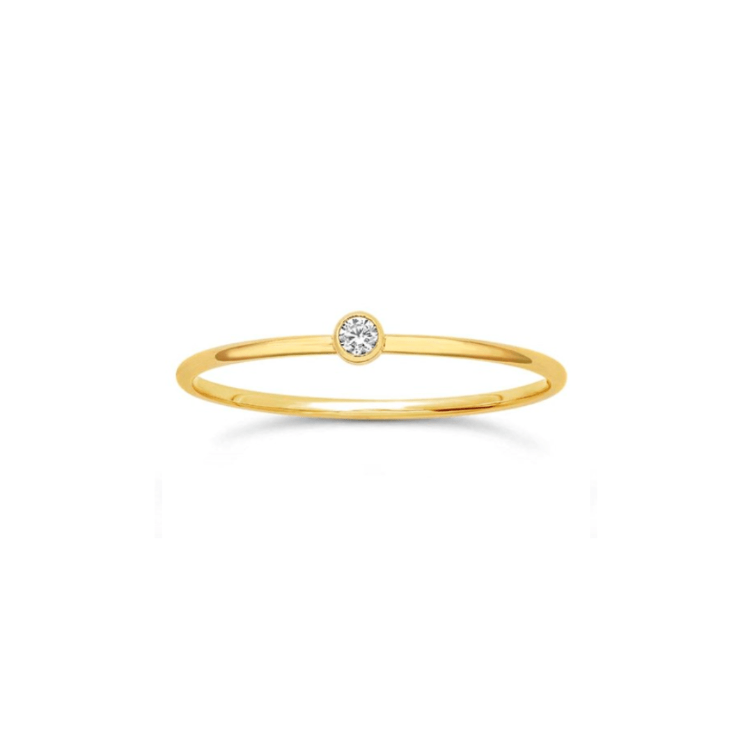 Bezel Set CZ Stacking Ring - Peterson MADE