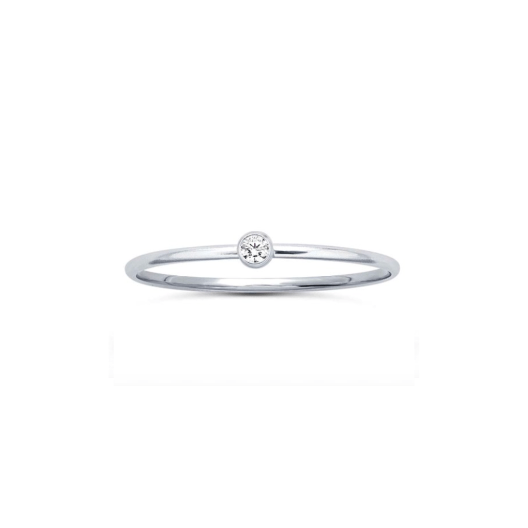 Bezel Set CZ Stacking Ring - Peterson MADE
