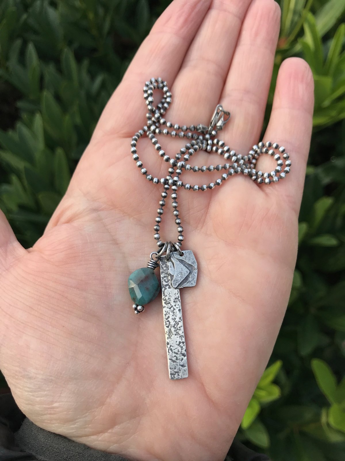 Fused Trio Charm - Azurite & Sterling Silver - Peterson MADE