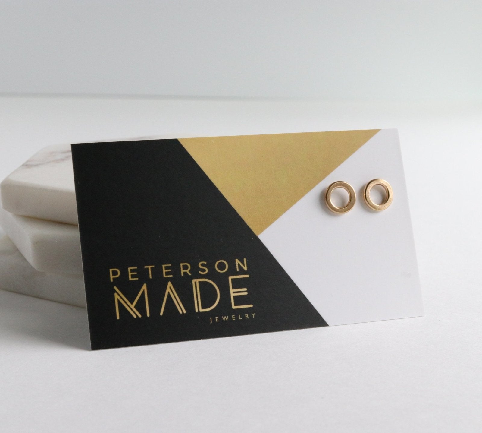Golden Open Circle Studs - Peterson MADE