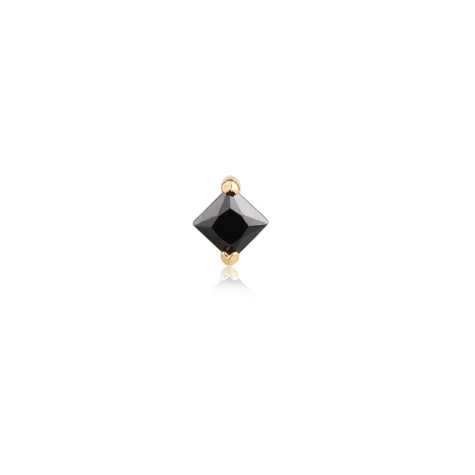 Princess-cut Black Spinel Piercing Earring - Peterson MADE