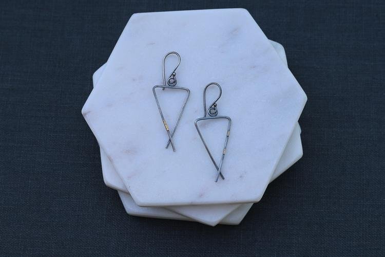 Mixed Metal Triad Dangle Earrings - Peterson MADE