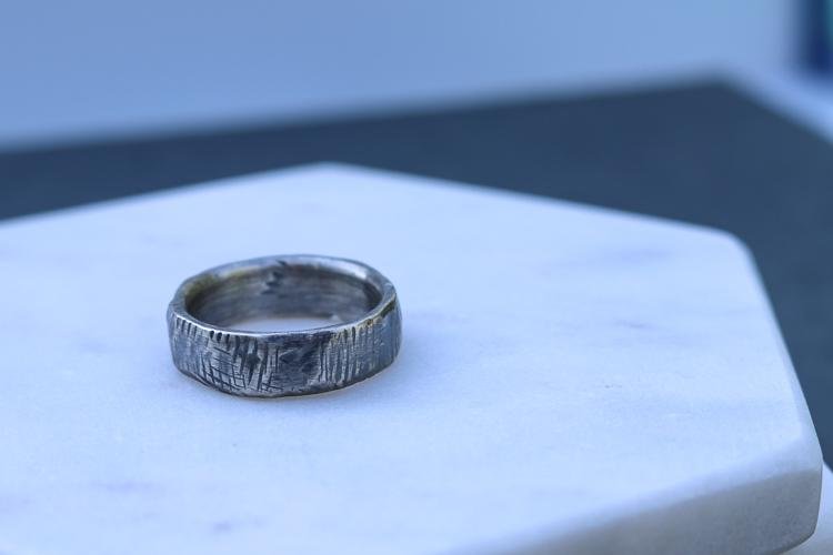 Rustic Rugged. Sterling Silver Men's Ring - Peterson MADE