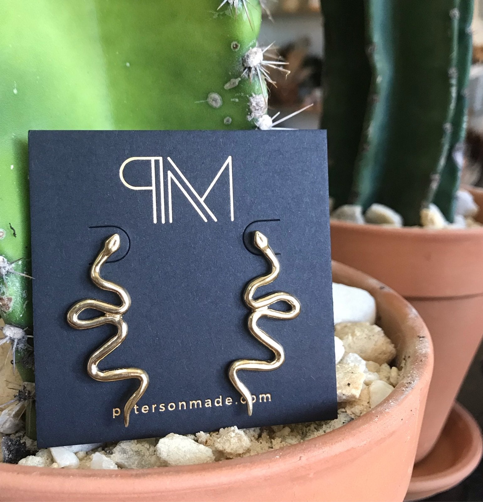 Sculpted Snake Earrings - Peterson MADE