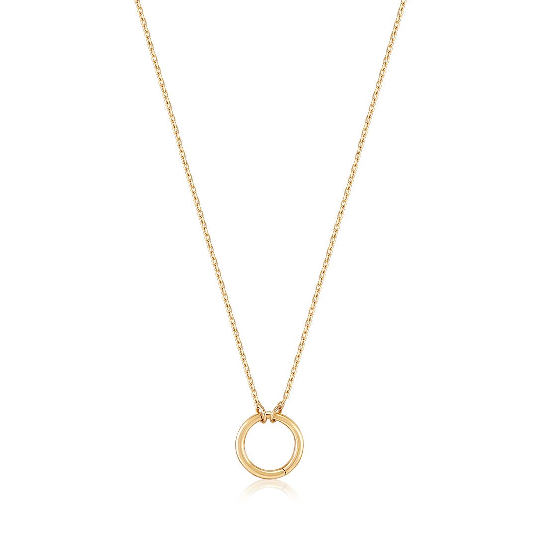 Crafted in 14k solid gold this hinged charm connector can multi-task like a pro.  Pair it with your favorite charms and add it to a necklace or bracelet for a new look. 