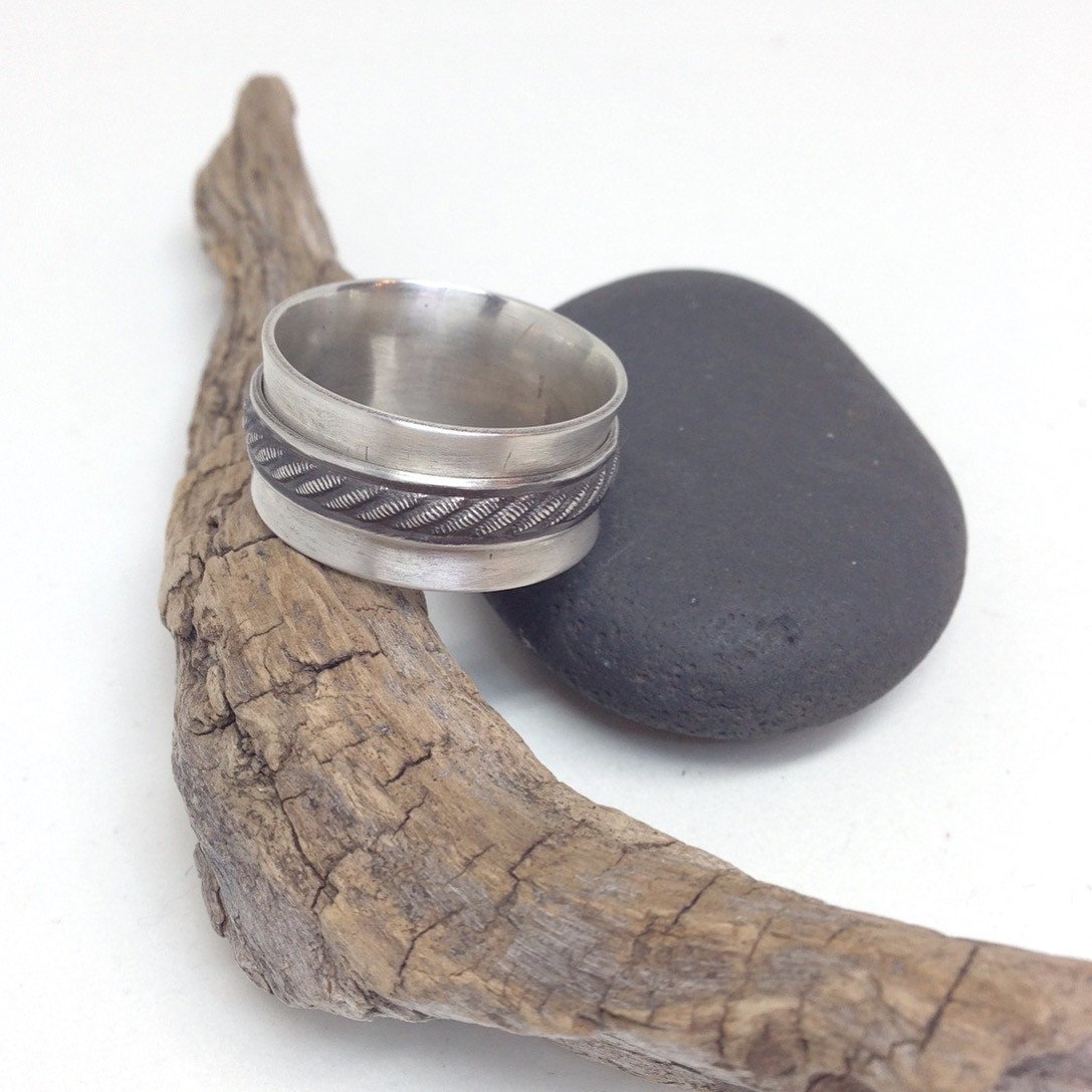 Sterling Silver Cable Fidget Ring - Gender Neutral - Peterson MADE