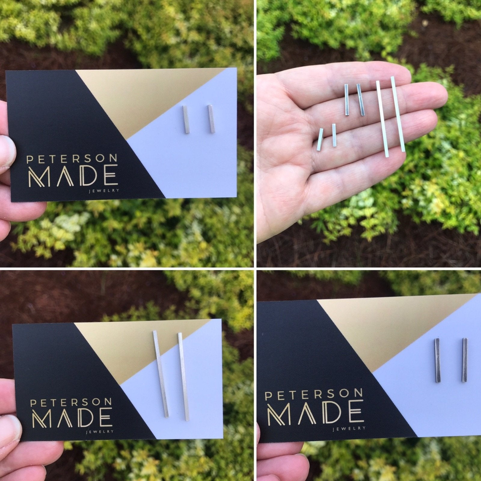 Sterling Silver Earring Bars - Long, Minimal Post Earrings - Peterson MADE