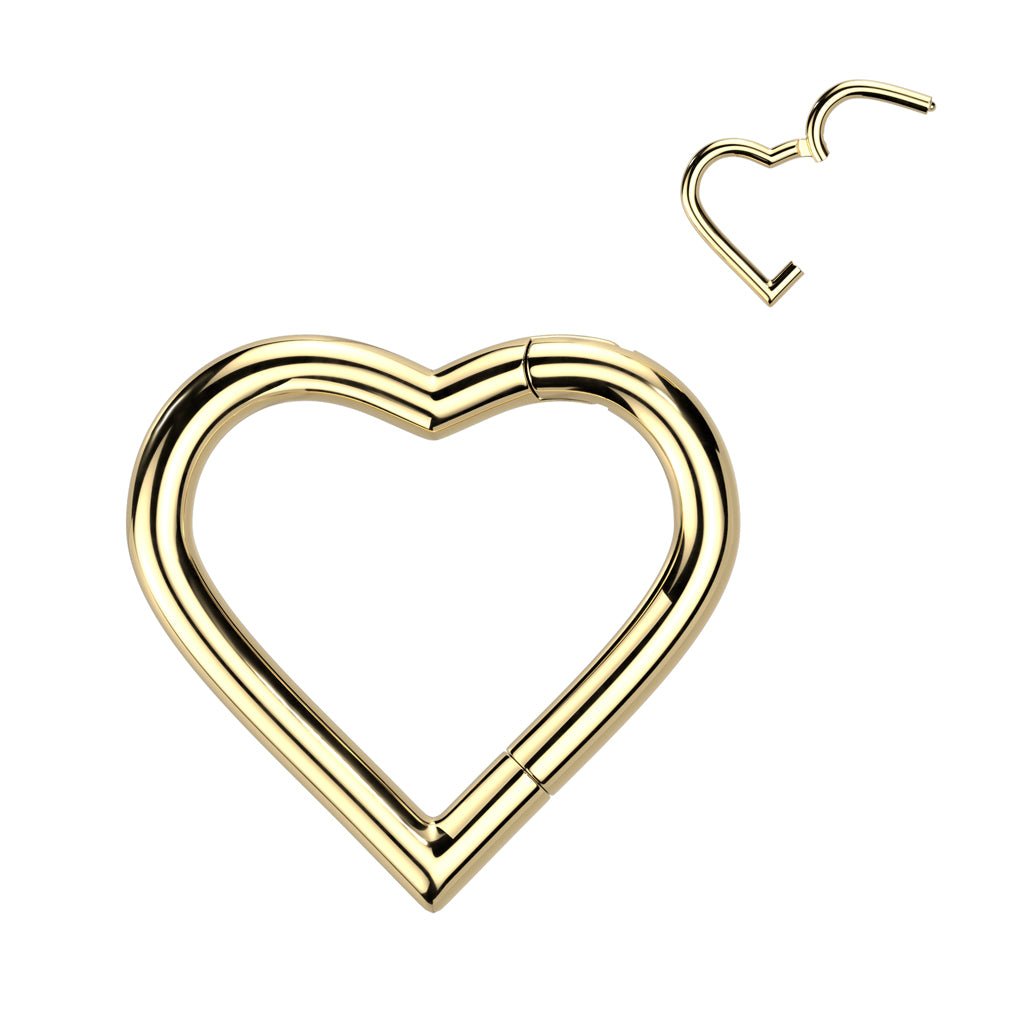 Titanium Heart Hinged Segment Hoop Ring - Peterson MADE