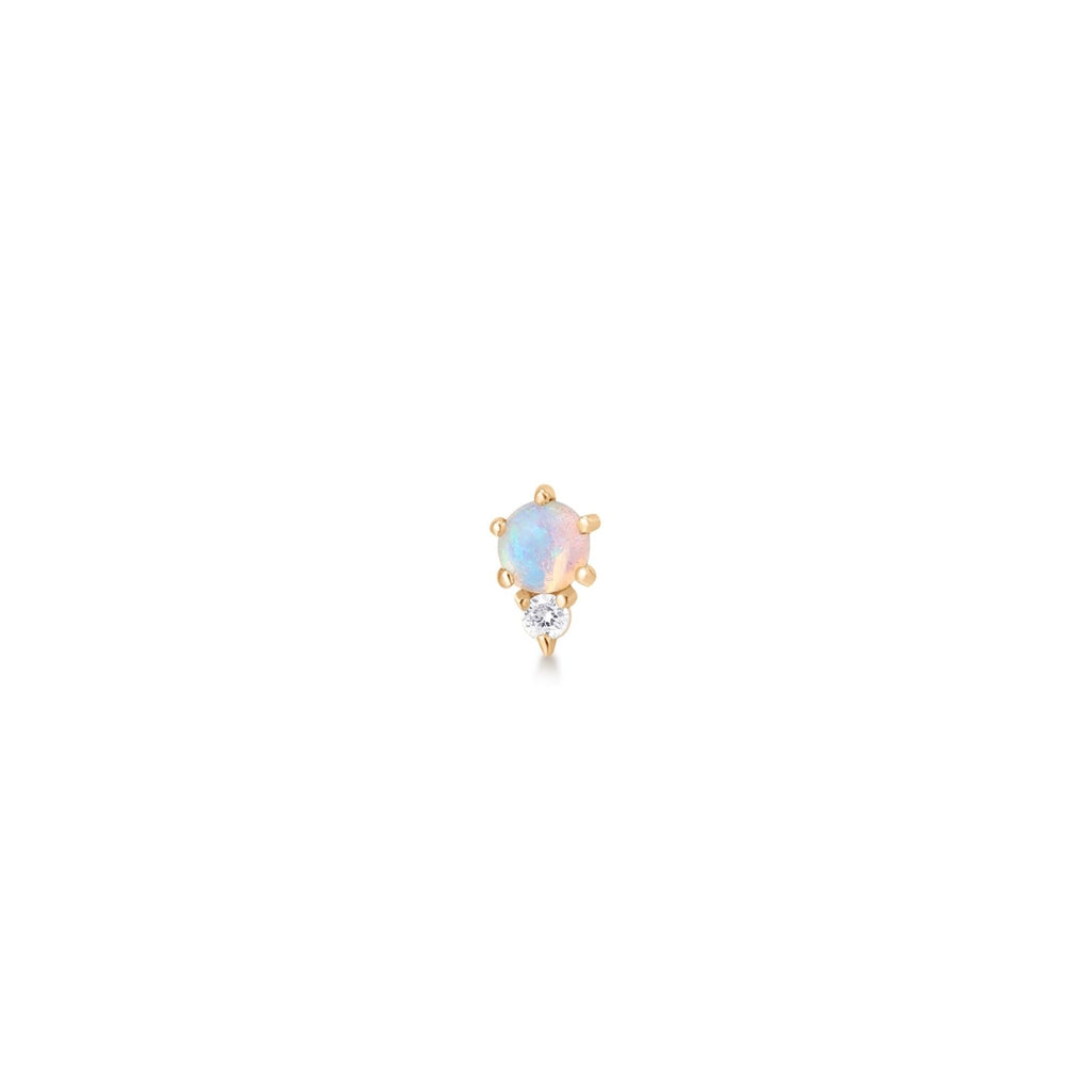 14k Opal & Diamond Duo Threadless Top - Peterson MADE