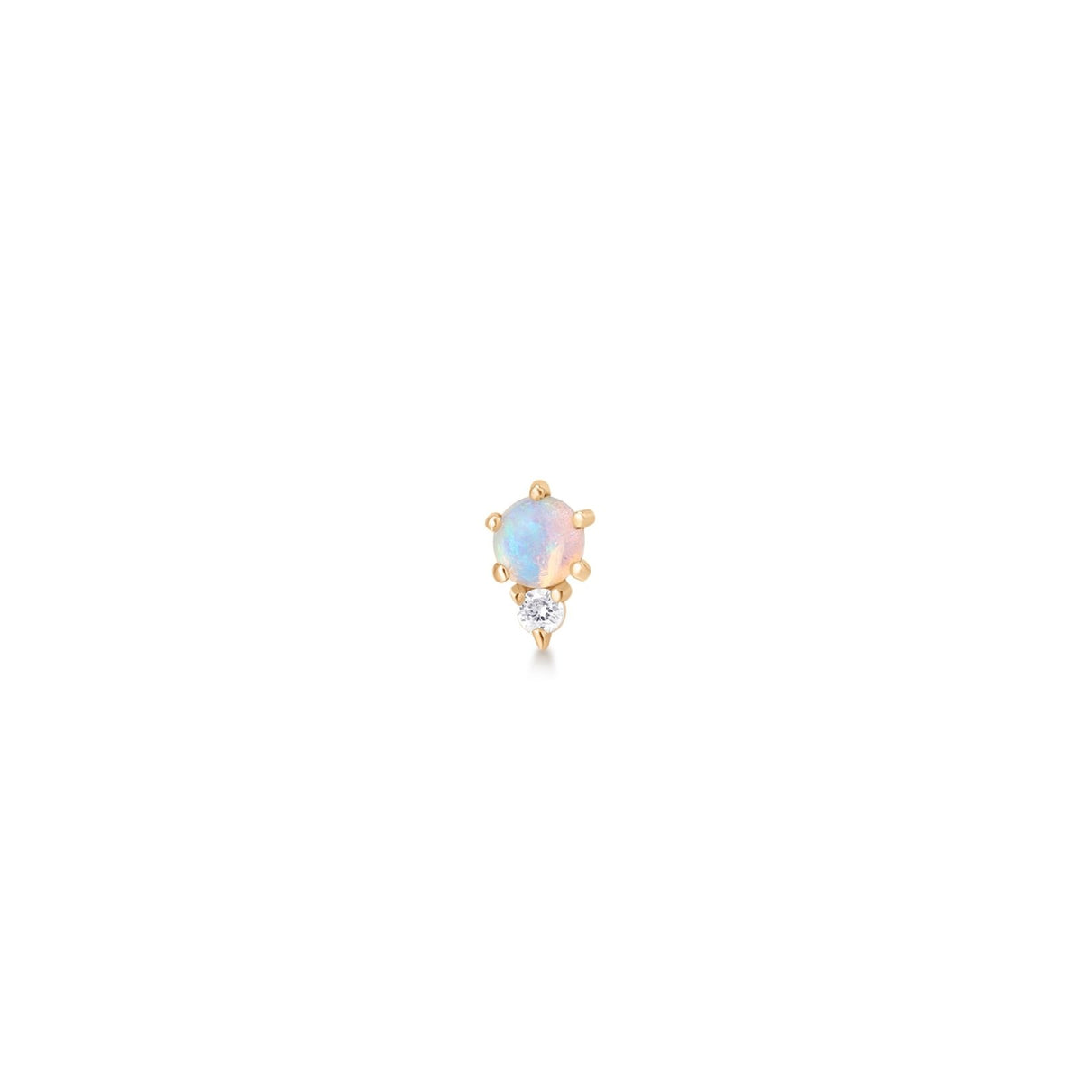 Opal And Diamond Piercing Earring - Peterson MADE